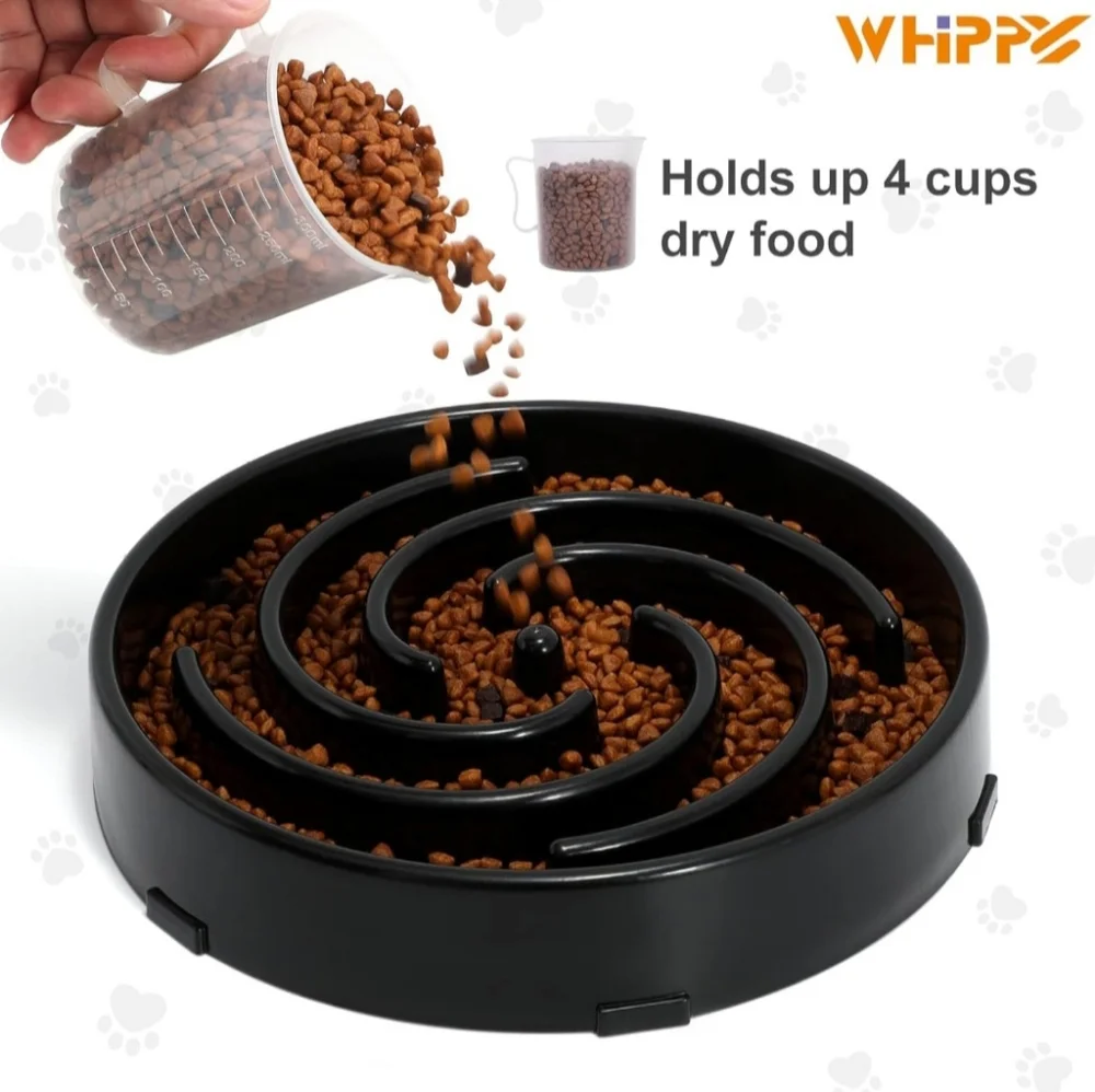 Slow Feeder Dog Bowl - Black - Brand